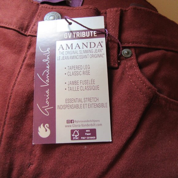 NEW Gloria Vanderbilt "Amanda" Slimming Jeans, Stretch Cotton - Picture 5 of 6